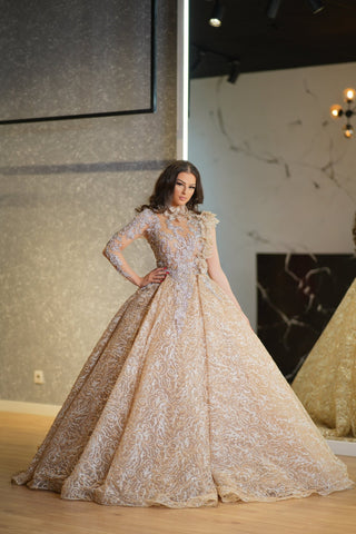 Beige Ball Gown with Sparkle
