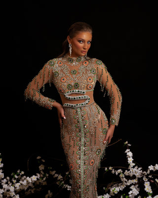 Exquisite Snake Dress with Rhinestone Accents
