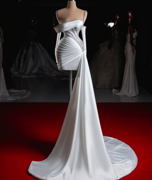 Elara Bridal Mini Dress One Shoulder