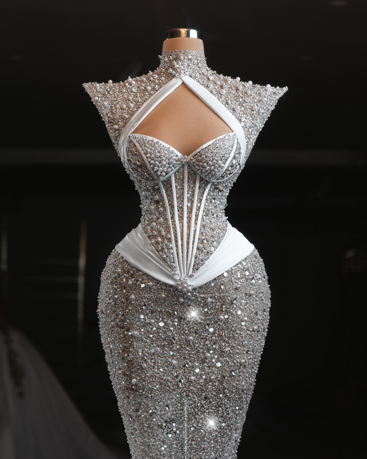 Naome Bridal Dress with Crystals and Pearls