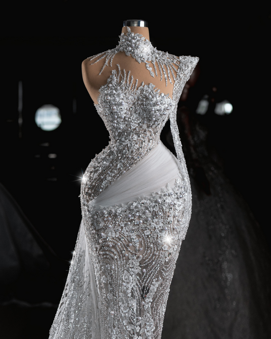Julia Bridal Dress with Crystals and Cape