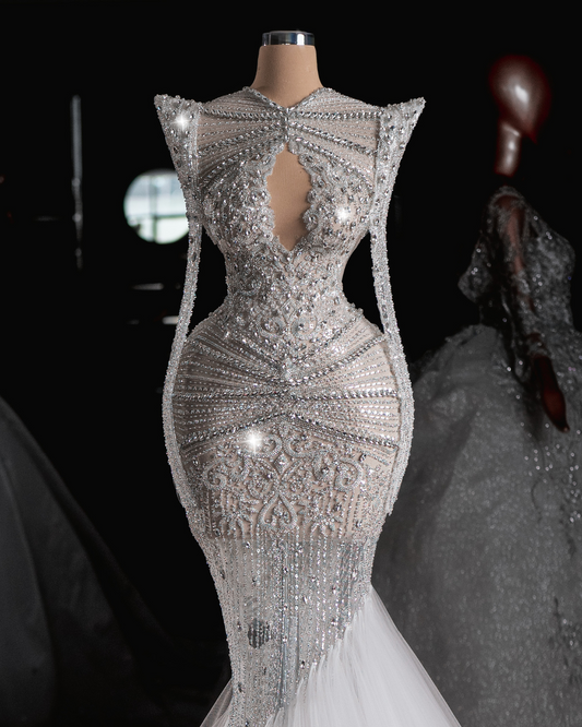 Valene Bridal Dress with Crystals and Cut-Outs