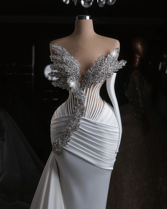 Aloma Bridal Dress with Crystals and Cape