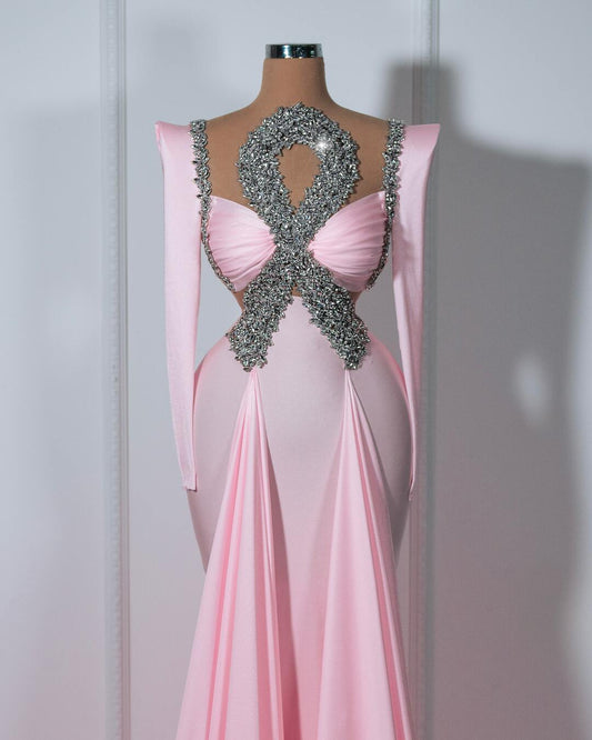 Alora Pink Dress with Crystals