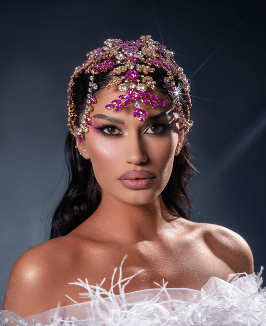 Althea Pink Crystal Headpiece