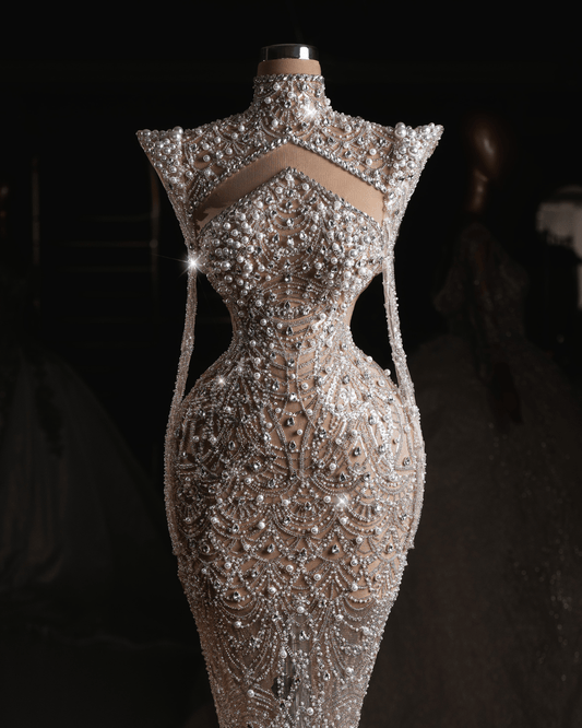 Ariese Bridal Dress with Pearls and Crystals