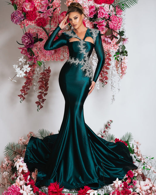 Biona Green Satin Dress