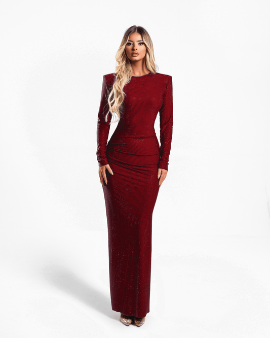 Coela Burgundy Long Dress