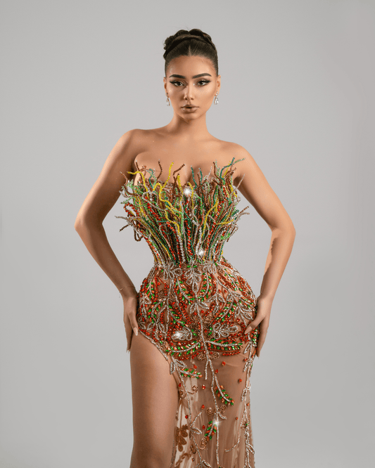 Donande Long Dress with Crystals