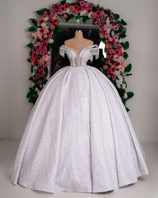 Ece Off Shoulder Bridal Dress with Beads