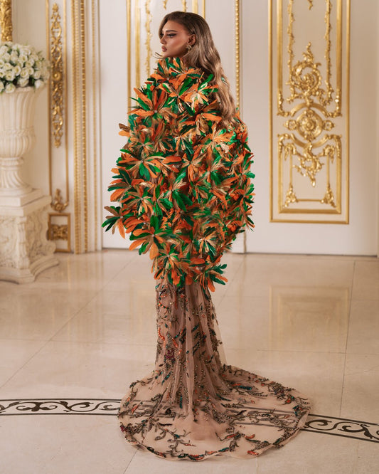 Sleeveless Lace Dress - Stunning Back View with Bead and Stone Embellishments