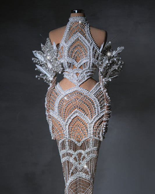 Eva Bridal Dress with Crystals and Pearls