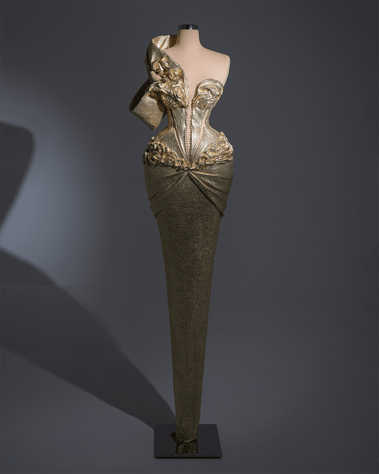 Gold Leather Evening Gown