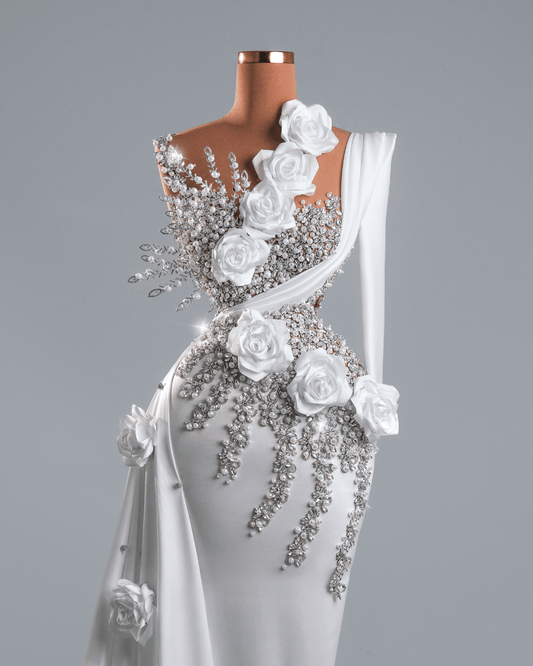 Halea Bridal Dress with Crystals and Rosess