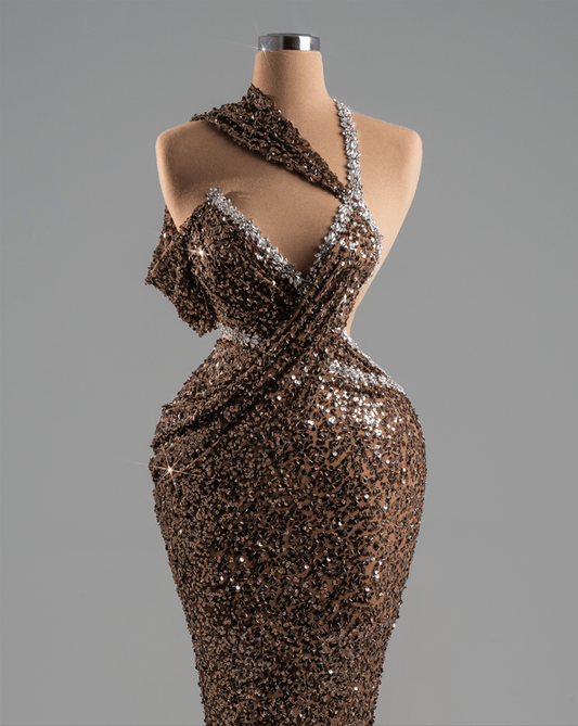 Isotta Dress With Sequined Fabric, Cut-Outs