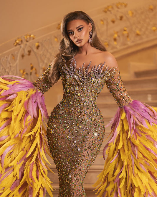 Elegant dress adorned with sparkling crystals