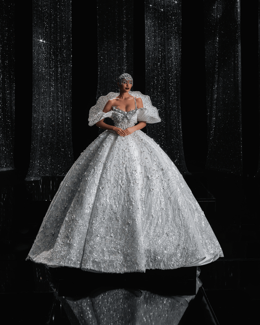 Magnes Bridal Dress Off-Shoulders with Pearls