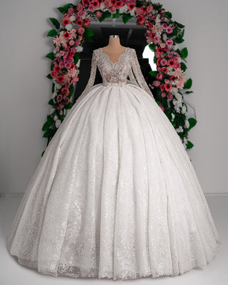 María Bridal Dress with Sequins and Sparkle