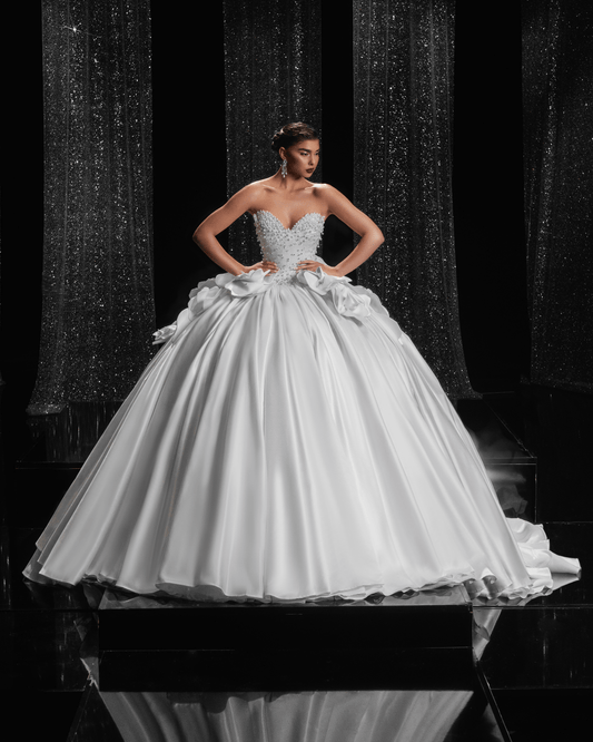 Noele Bridal Dress, Sweetheart Neckline with Pearls