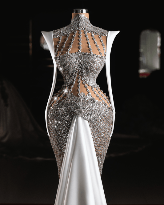 Nurina Bridal Dress with Crystals and Cape