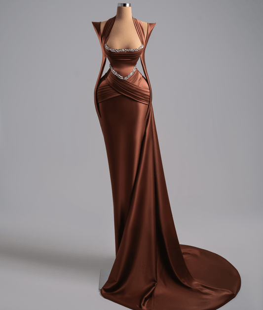 Onda Brown Dress with Silver Stones
