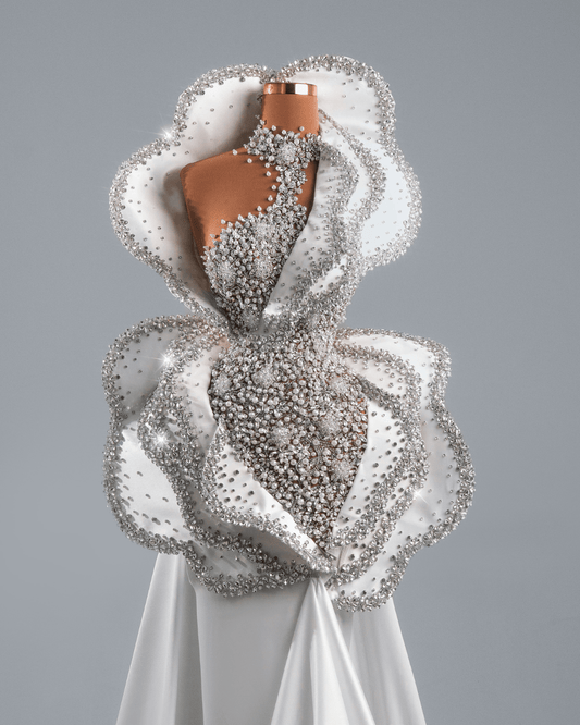 Onene Bridal Dress with Crystals and Cape