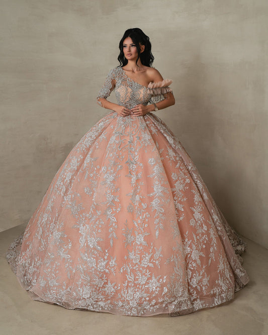 Orinara Assymetric Peachy Gown