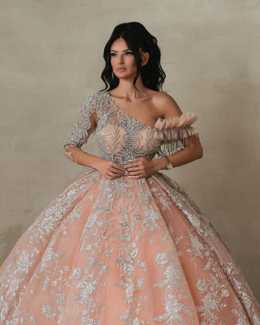Orinara Assymetric Peachy Gown