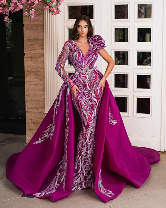 Solara Pink Dress with Overskirt and Crystals