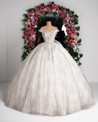 Off Shoulder Bridal Dress - Elegant gown with a graceful off-shoulder design