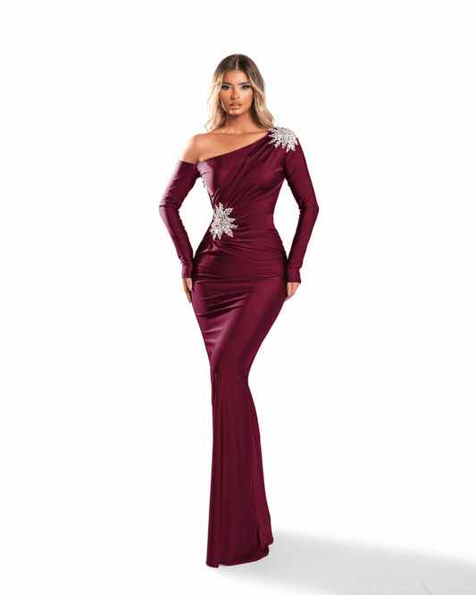 Usea Burgundy Long Dress