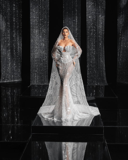 Zaira Strapless Bridal Dress Embellished with Crystals