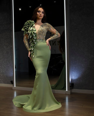 Aleah Glamorous Gemstone and Floral Dress - Blini Fashion House
