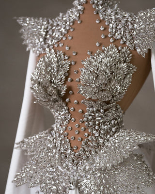 Close-up of Exquisite Bodice Detail on Bridal Dress
