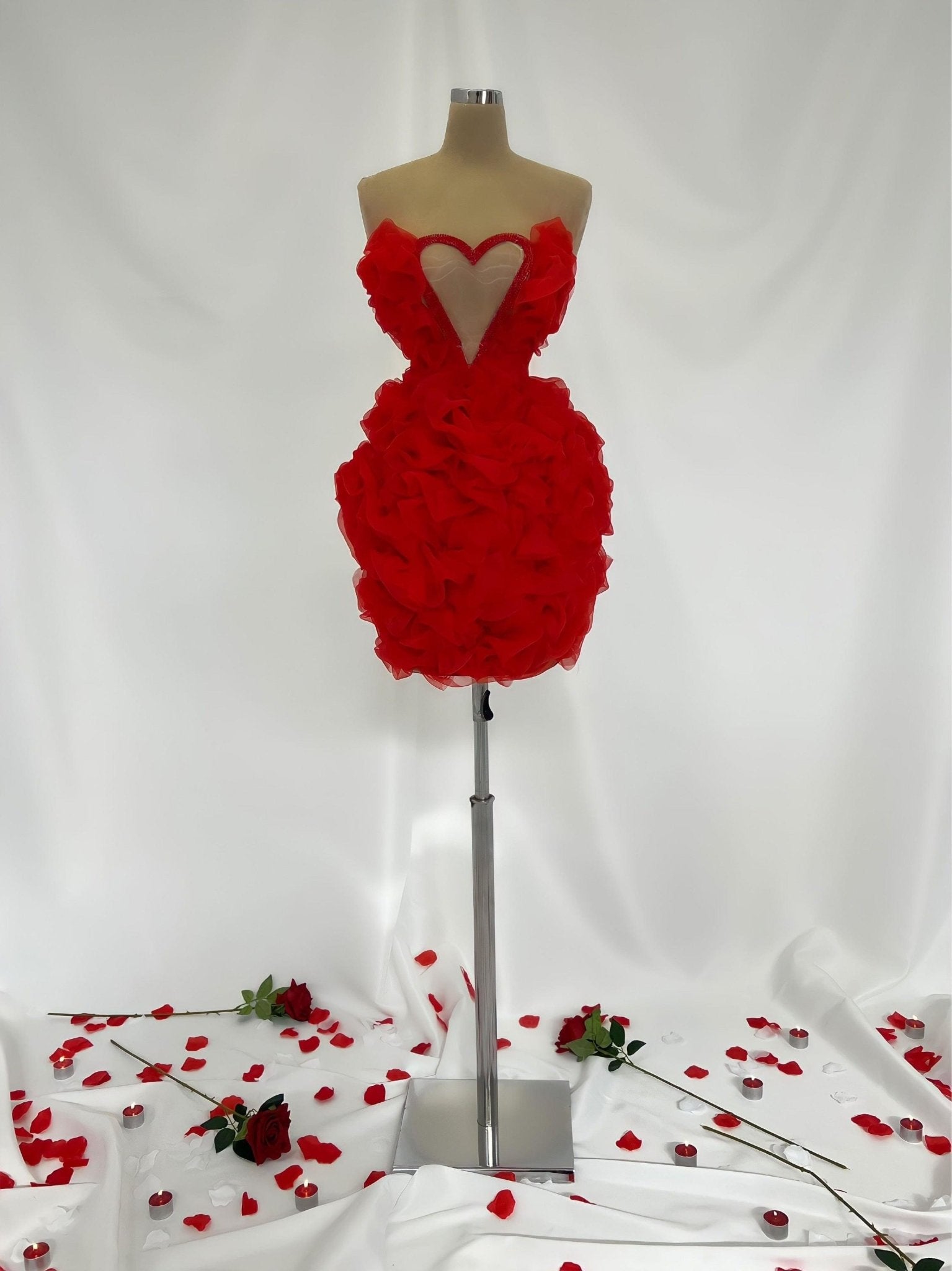 Amica Sleeveless Heart-Adorned Dress - Blini Fashion House