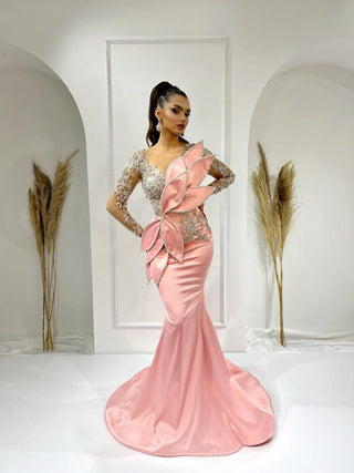 Androa Gemstone-Accented Long Sleeve Dress - Blini Fashion House