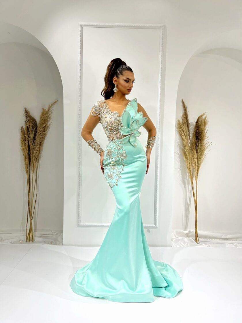 Angelyn Stone-Embellished Long Sleeve Dress - Blini Fashion House