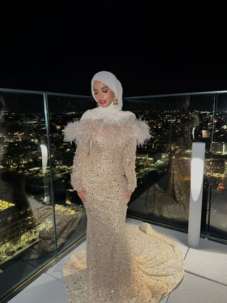 Blini's dress on Anisa Abanuur, a fashion statement in style