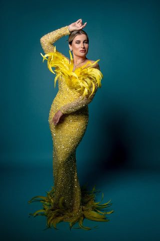 Anna Stukkert in Blini's Vibrant Yellow Dress