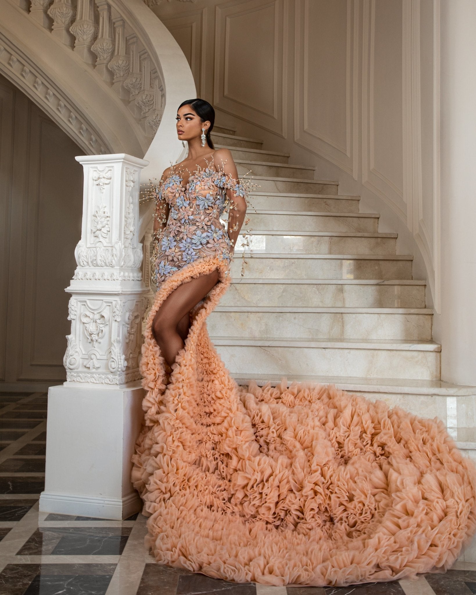 Aronia Crystal Embellished Off-Shoulder Dress - Blini Fashion House