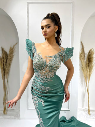 Atlasa Sapphire-Studded Dress - Blini Fashion House
