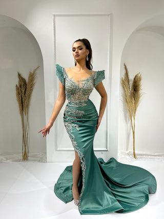 Atlasa Sapphire-Studded Dress - Blini Fashion House