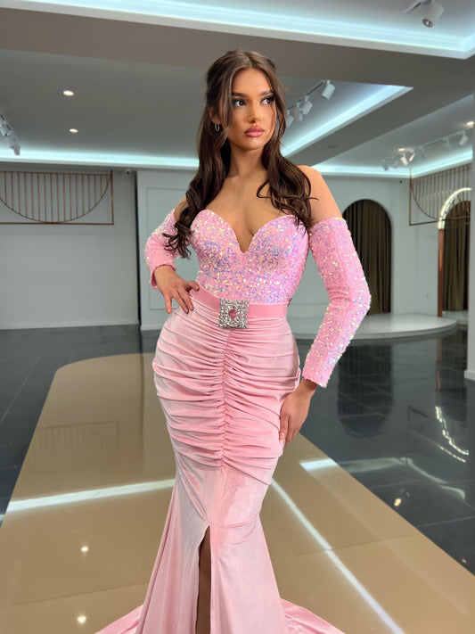 Aubriella Open Chest Sequins Dress - Blini Fashion House