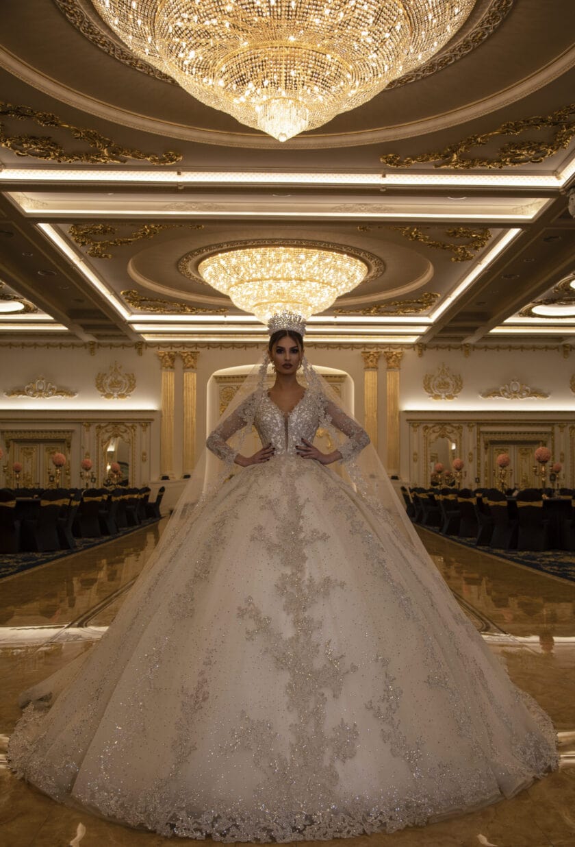 Auray Sparkling Crystal-Embellished Wedding Dress - Blini Fashion House