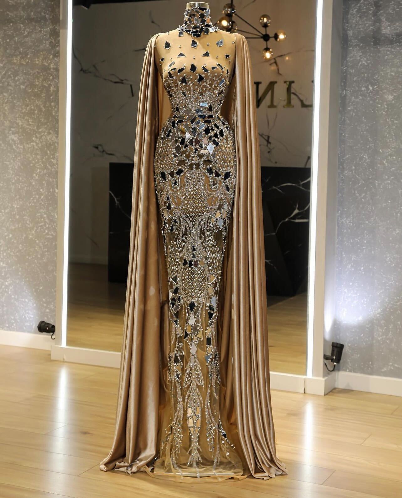 Stunning champagne mirror dress