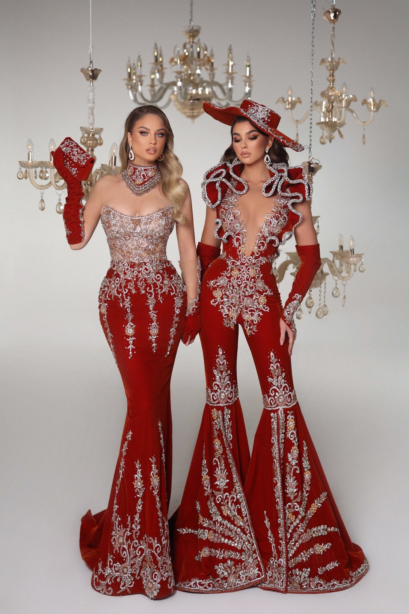 Silver and red outfits sales