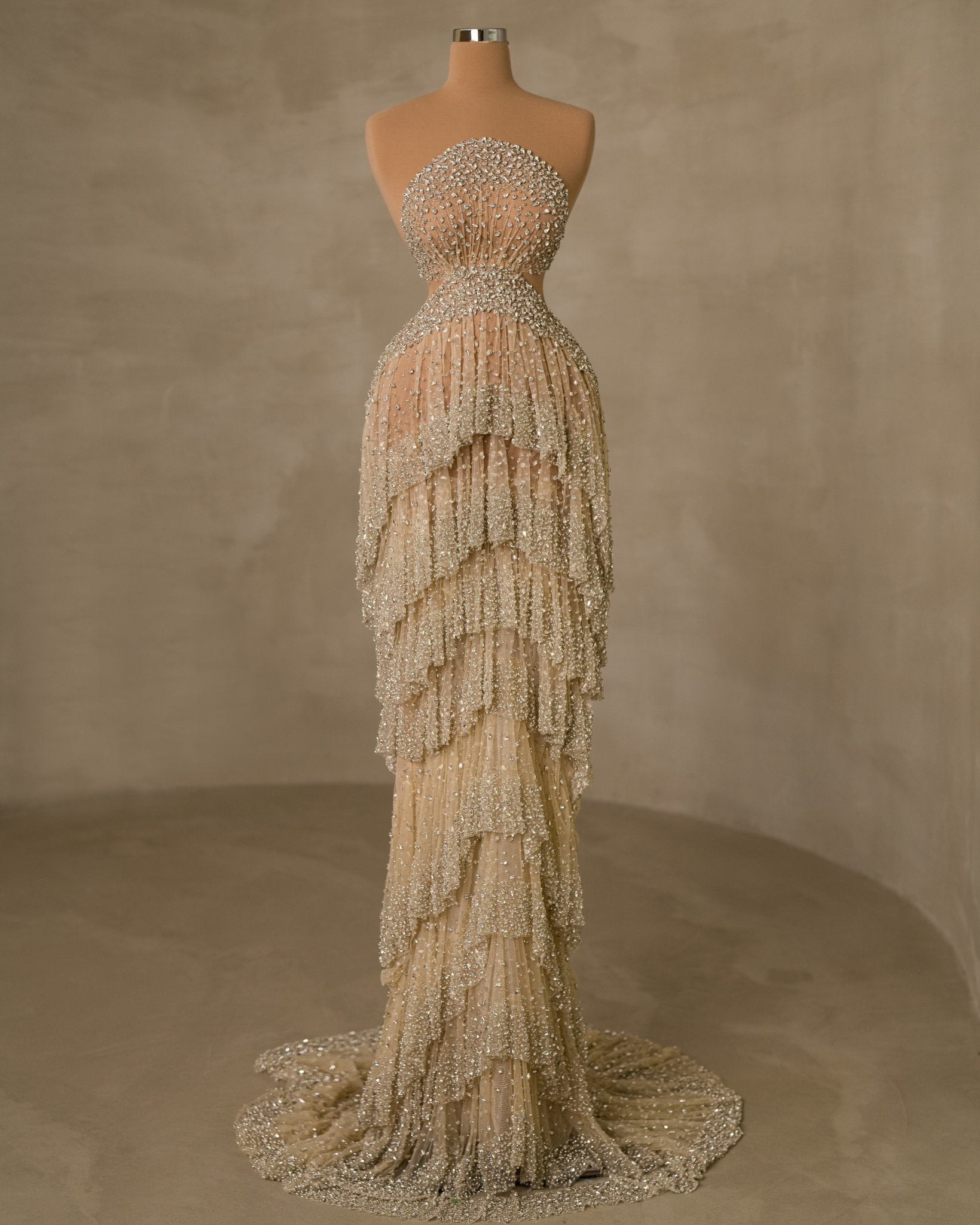 Stunning Stone Embellished Sleeveless Dress for a Glamorous Look