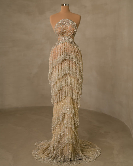 Stunning Stone Embellished Sleeveless Dress for a Glamorous Look