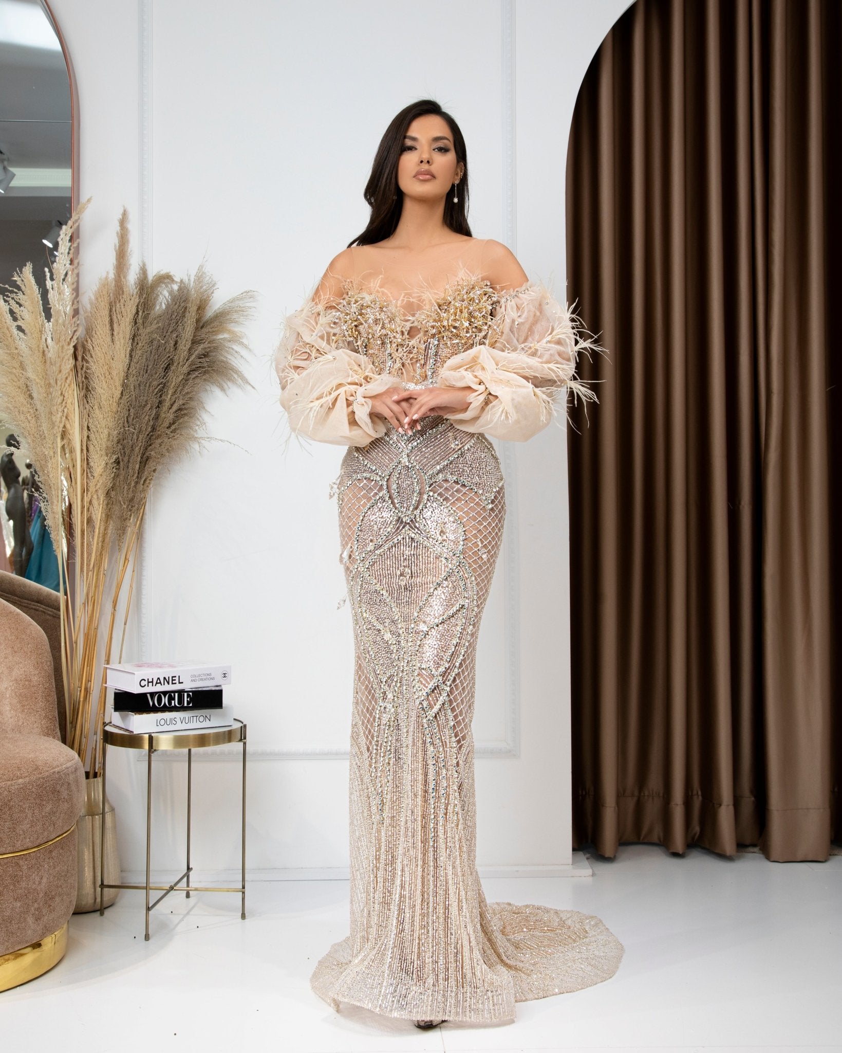 Belissandra Off-Shoulder Dress with Puff Sleeves - Blini Fashion House