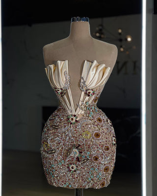 Belle Stone-Embellished Sleeveless Dress - Blini Fashion House